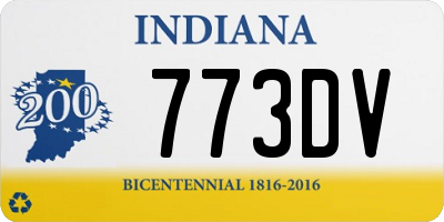 IN license plate 773DV