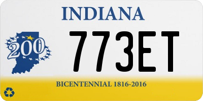 IN license plate 773ET