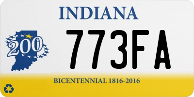 IN license plate 773FA
