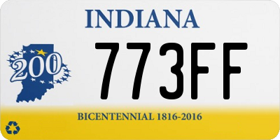 IN license plate 773FF