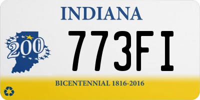 IN license plate 773FI