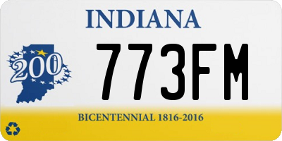 IN license plate 773FM