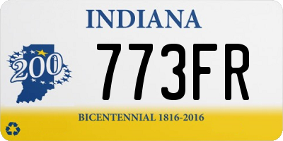 IN license plate 773FR
