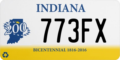 IN license plate 773FX