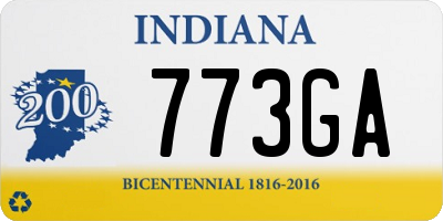 IN license plate 773GA