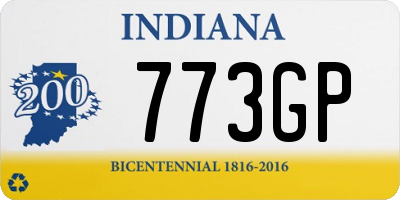 IN license plate 773GP