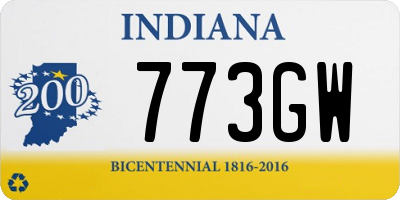 IN license plate 773GW