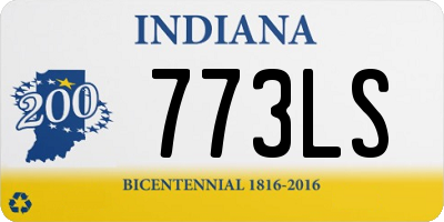 IN license plate 773LS