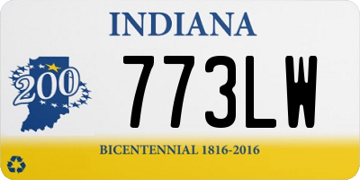 IN license plate 773LW