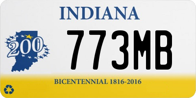 IN license plate 773MB