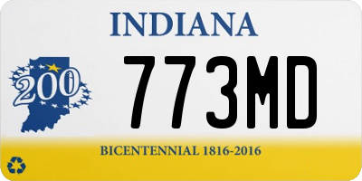 IN license plate 773MD