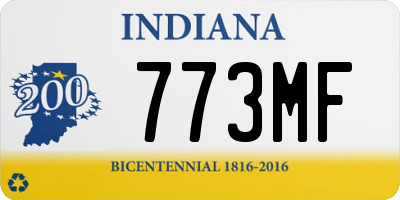 IN license plate 773MF