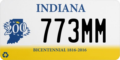 IN license plate 773MM