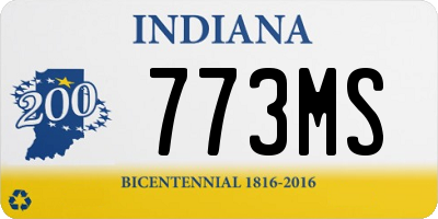 IN license plate 773MS