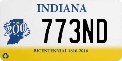 IN license plate 773ND