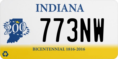 IN license plate 773NW