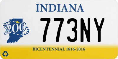 IN license plate 773NY