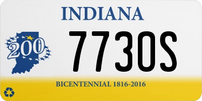 IN license plate 773OS