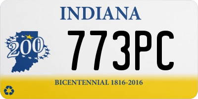 IN license plate 773PC
