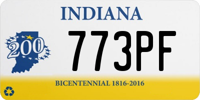 IN license plate 773PF