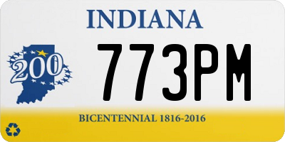 IN license plate 773PM