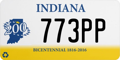 IN license plate 773PP
