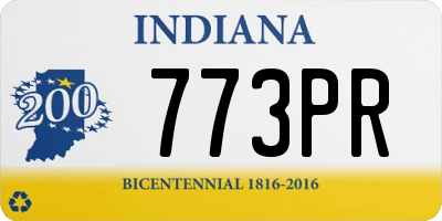 IN license plate 773PR