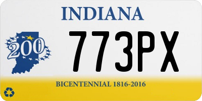 IN license plate 773PX