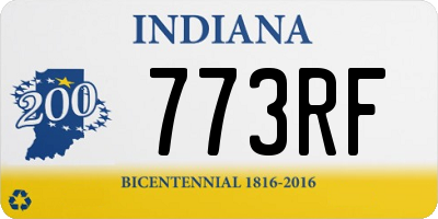IN license plate 773RF