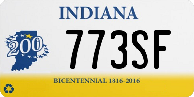 IN license plate 773SF