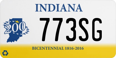 IN license plate 773SG