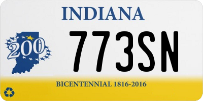 IN license plate 773SN