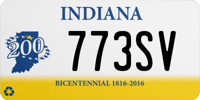 IN license plate 773SV