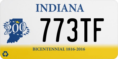 IN license plate 773TF
