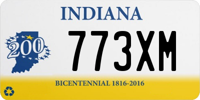 IN license plate 773XM