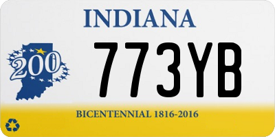 IN license plate 773YB