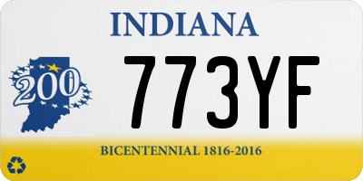 IN license plate 773YF