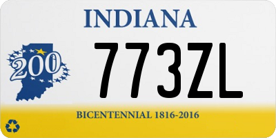 IN license plate 773ZL