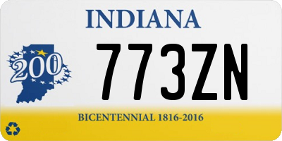 IN license plate 773ZN
