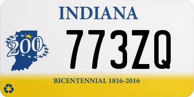 IN license plate 773ZQ