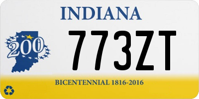 IN license plate 773ZT