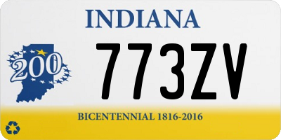 IN license plate 773ZV