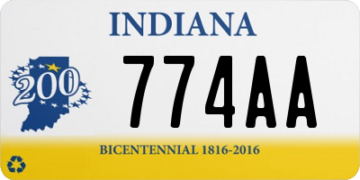 IN license plate 774AA