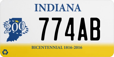 IN license plate 774AB