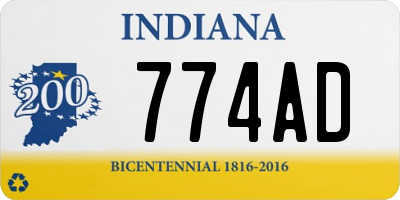 IN license plate 774AD