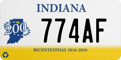 IN license plate 774AF