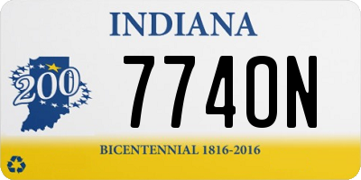 IN license plate 774ON