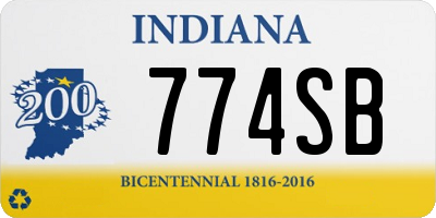 IN license plate 774SB