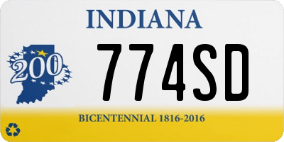 IN license plate 774SD