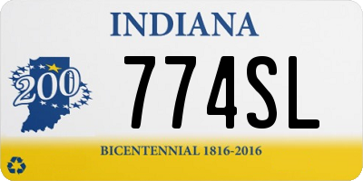 IN license plate 774SL